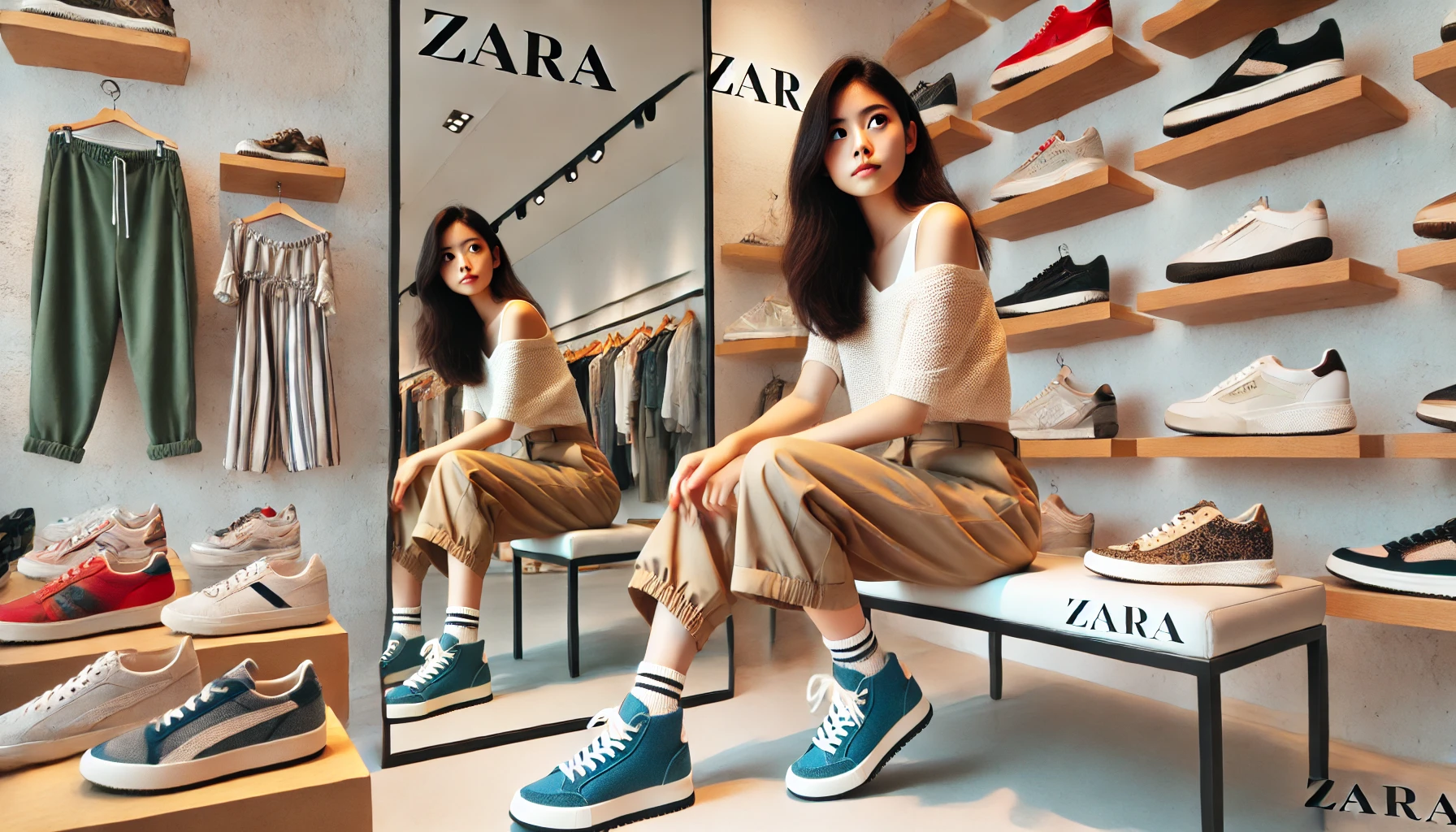 レディースのzaraスニーカーのサイズ感は?