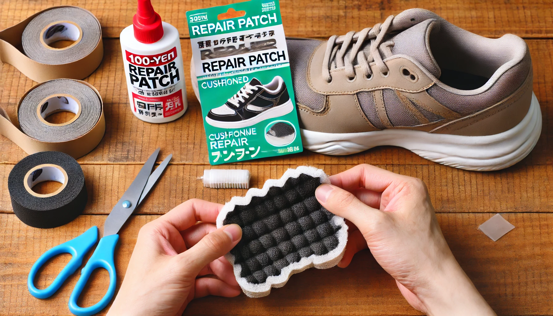 かかとの破れは100均でどう直す?