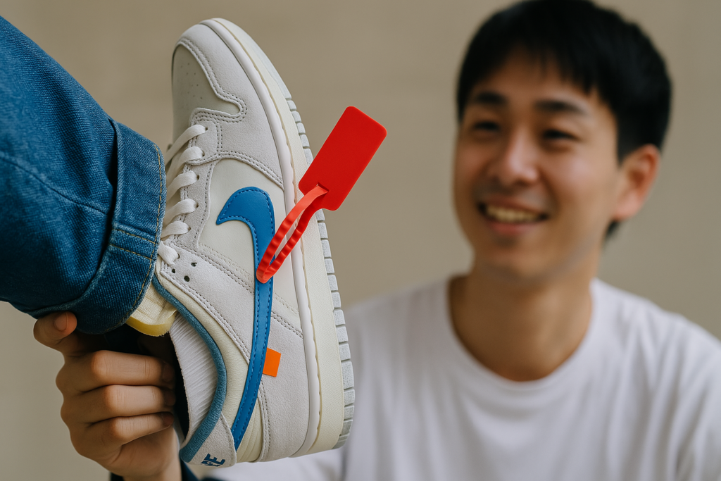 nikeのタグ付きスニーカーが話題に