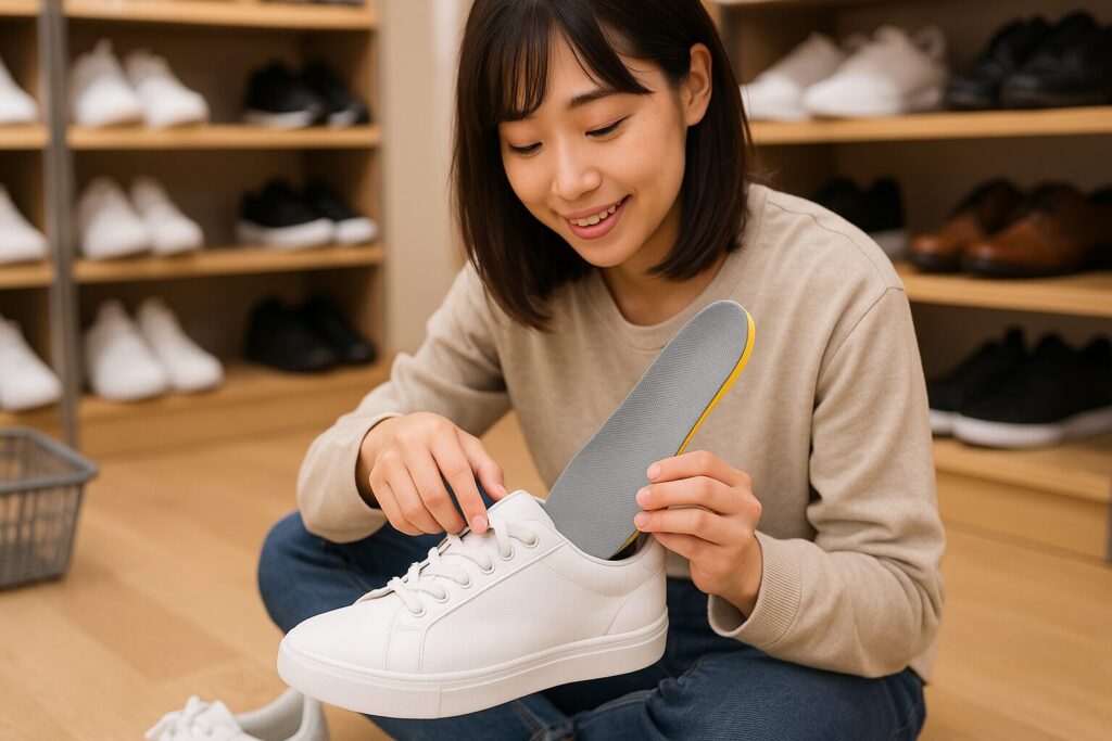 ダイソーのインソールはかかとでホールド感UP
