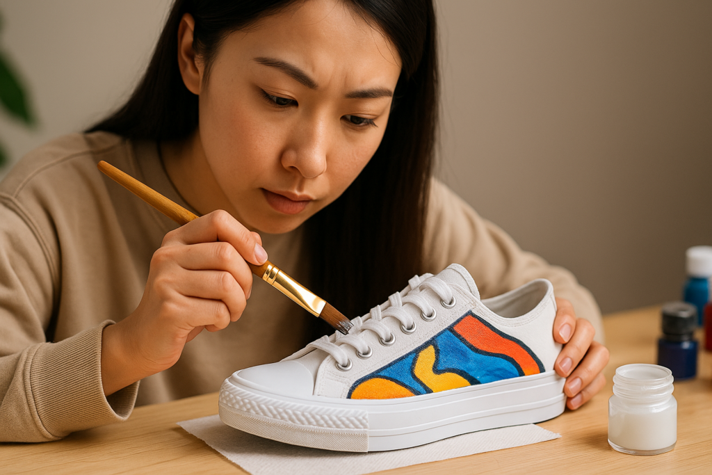 スニーカーペイント:アクリル絵の具が落ちない工夫