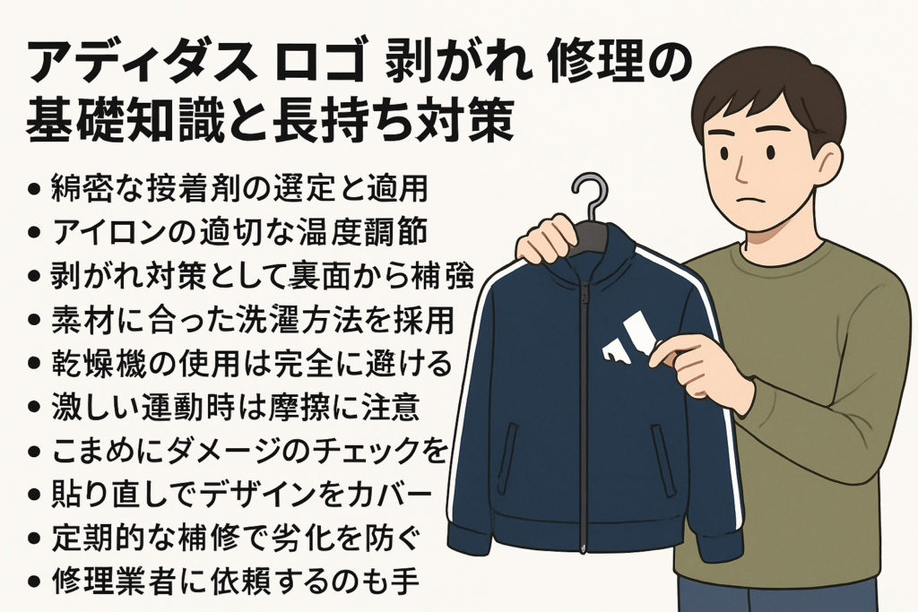 アディダスのロゴ剥がれの修理の基礎知識と長持ち対策