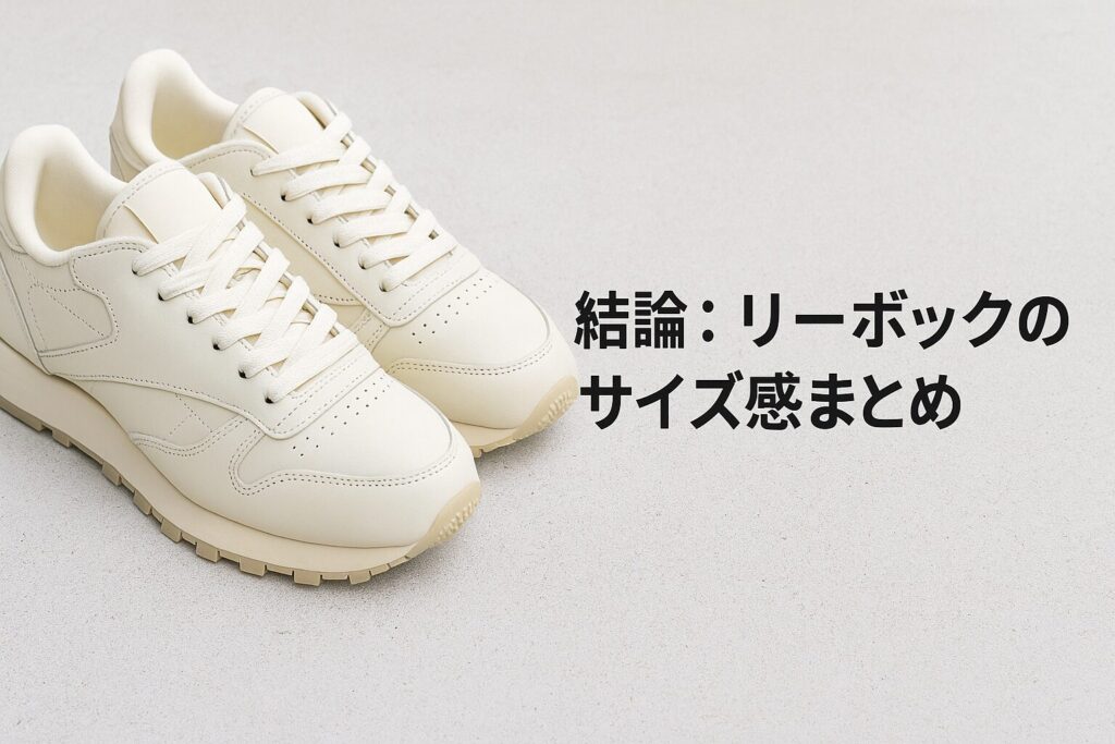 結論:リーボックのサイズ感まとめ