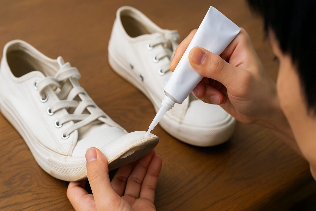 接着剤はつま先補修にも使える?