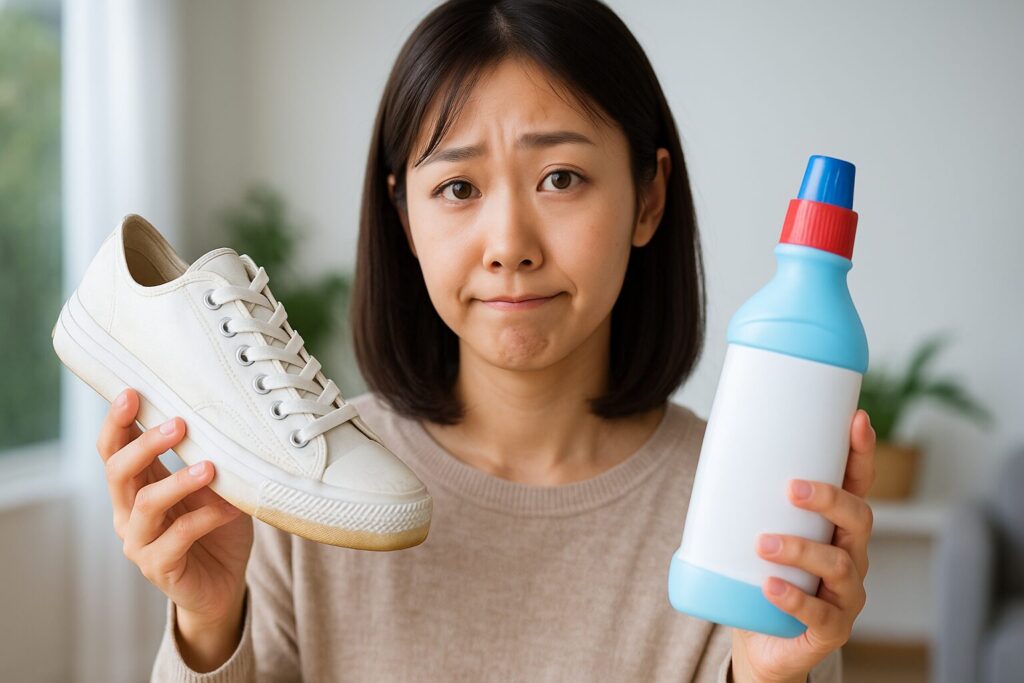 スニーカーソールの黄ばみはキッチンハイターで落とせる?