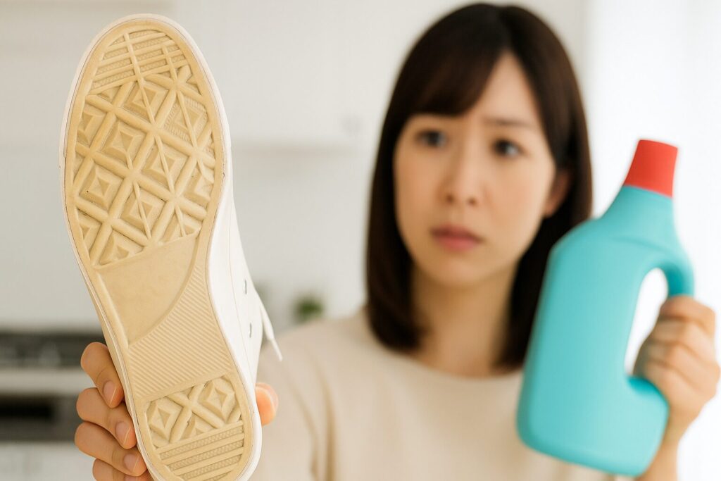 靴のソールの黄ばみをハイターで落とす方法は?