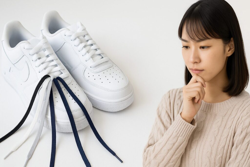 白のスニーカーに合う靴紐の色