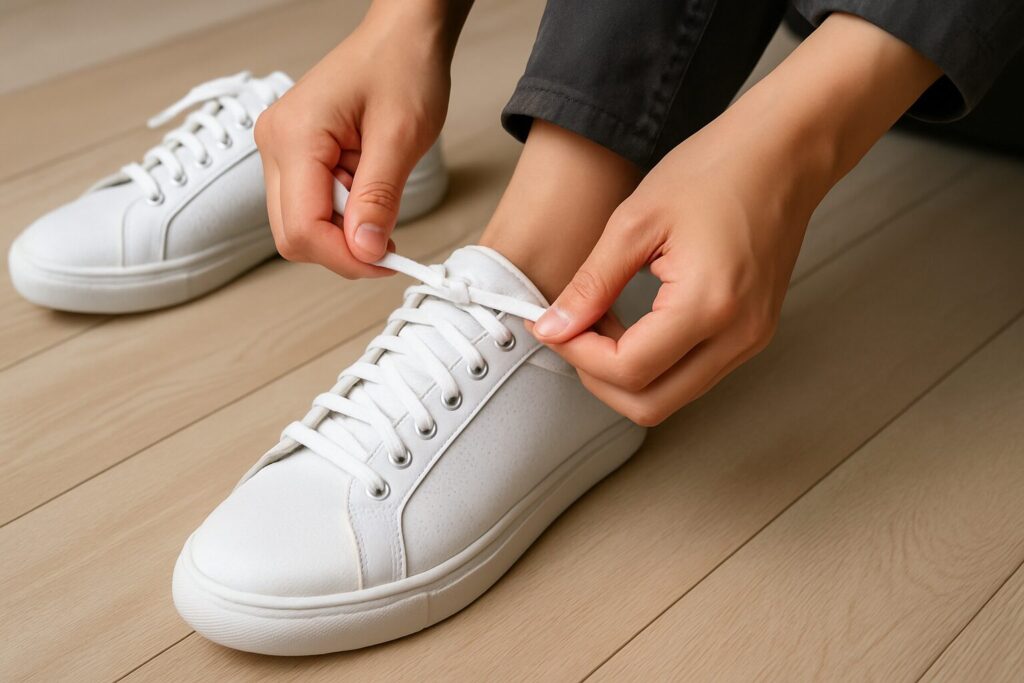 疲れにくいスニーカーの紐の結び方は？