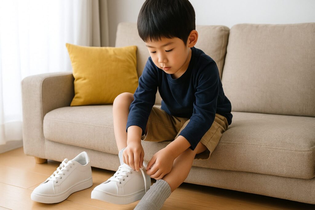 子供のスニーカーが1cm大きい時の工夫