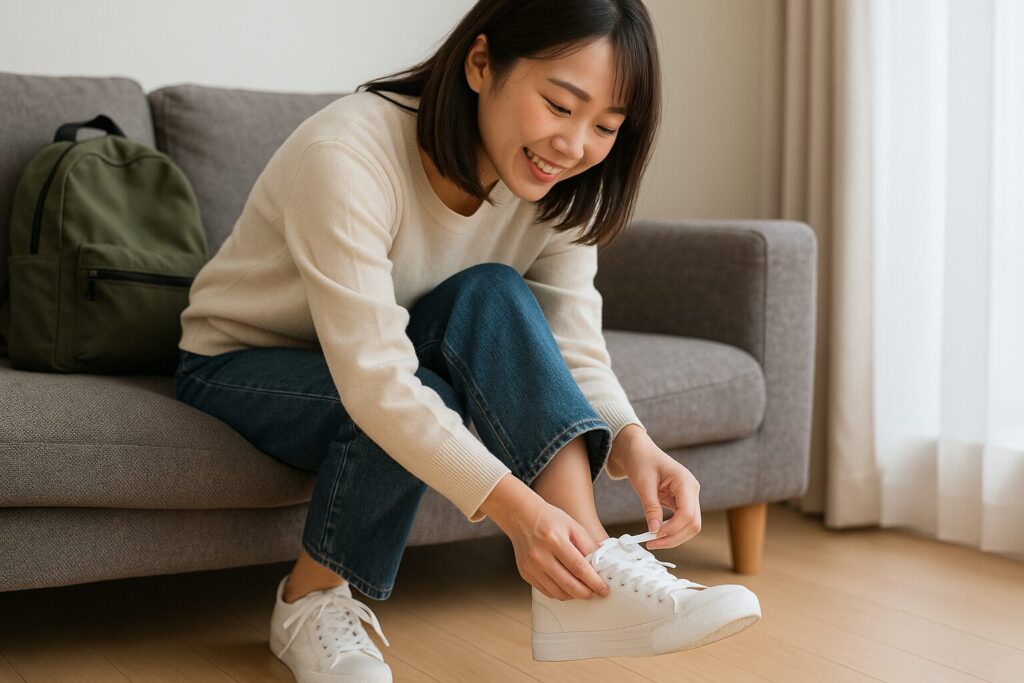 1cm大きいスニーカーでも履ける工夫とは