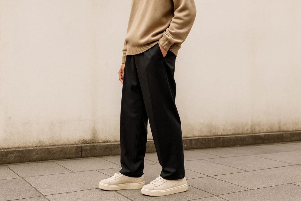 プーマVコートバルクのコーデに合う服装とは