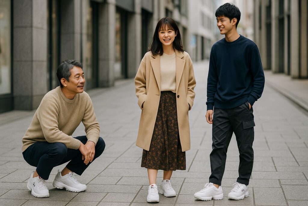 FILAスニーカーの年齢層別おしゃれに履くコツ