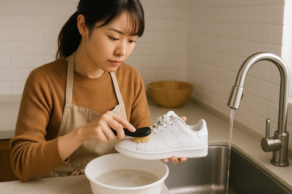合皮スニーカーのひび割れを防ぐ洗い方