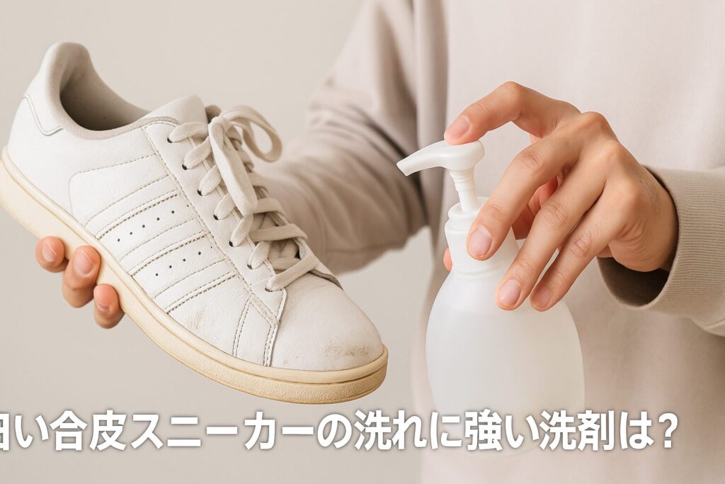 白い合皮スニーカーの汚れに強い洗剤は？