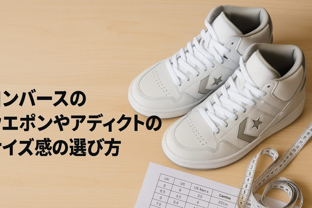 コンバースのウエポンやアディクトのサイズ感の選び方