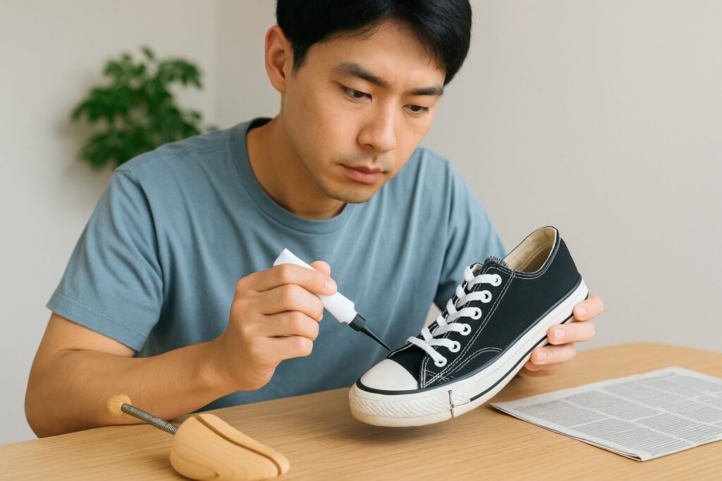 コンバースのサイドが割れる時の修理と予防法