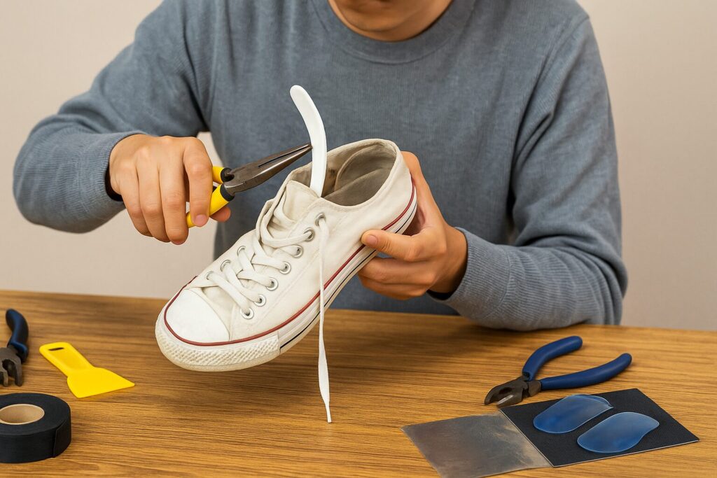 スニーカーのかかとを踏んだ時の直し方と芯補強の完全ガイド