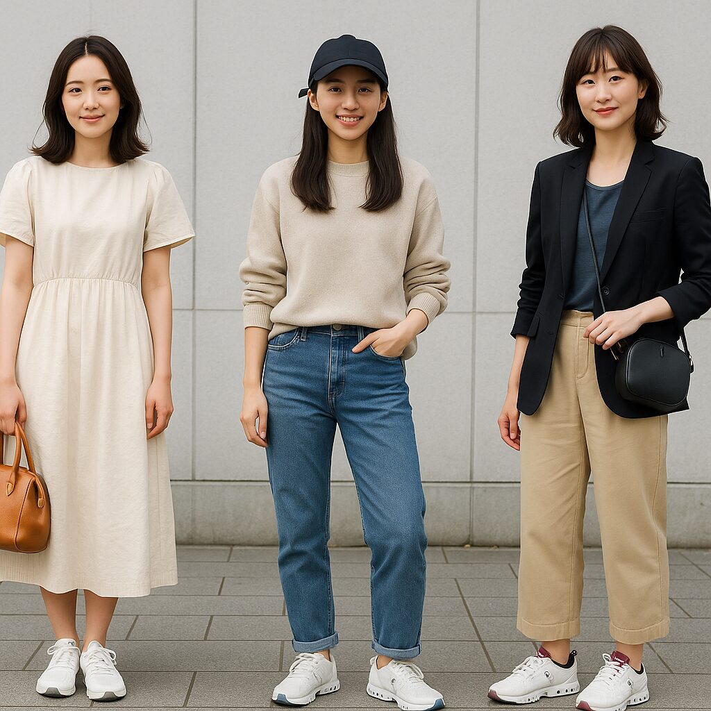 レディースで人気のOnスニーカー芸能人コーデ