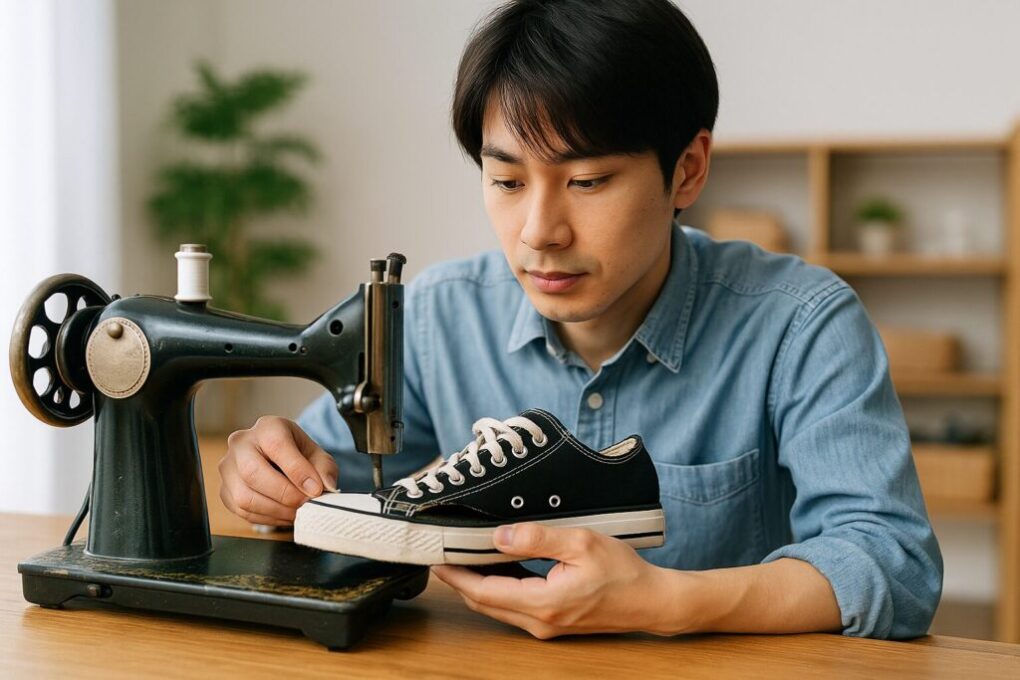 コンバースのサイド剥がれ修理