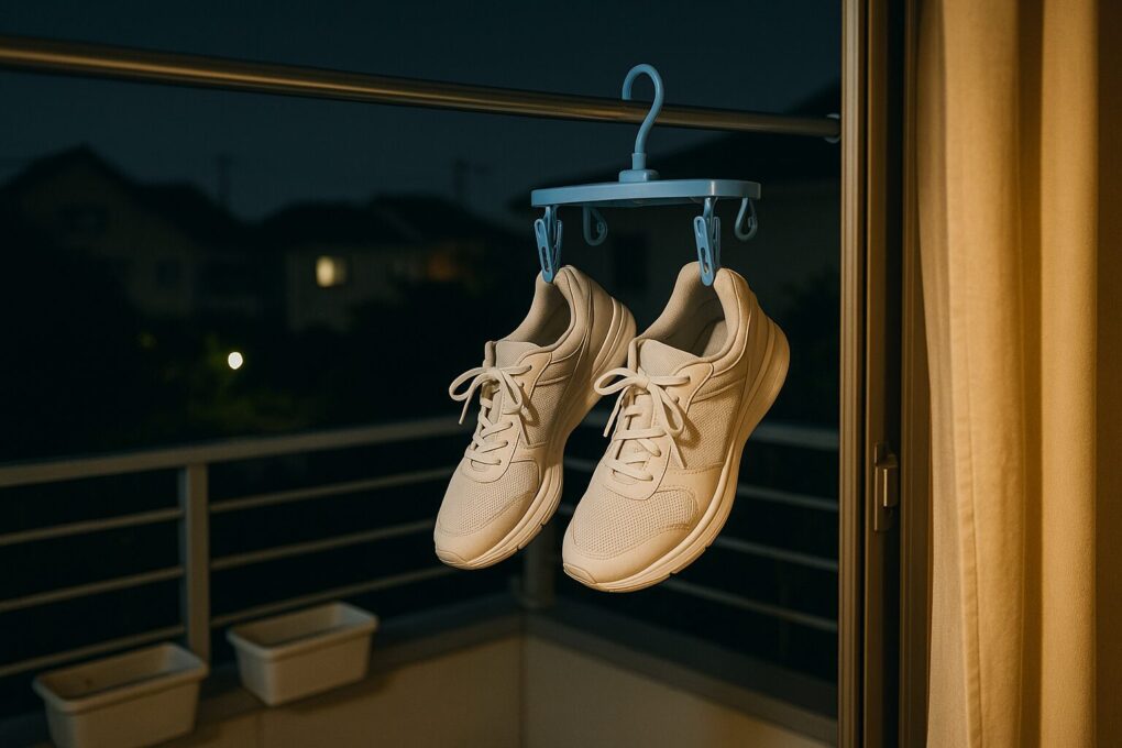 夜のスニーカー干し方の極意