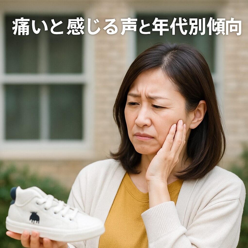 痛いと感じる声と年代別傾向