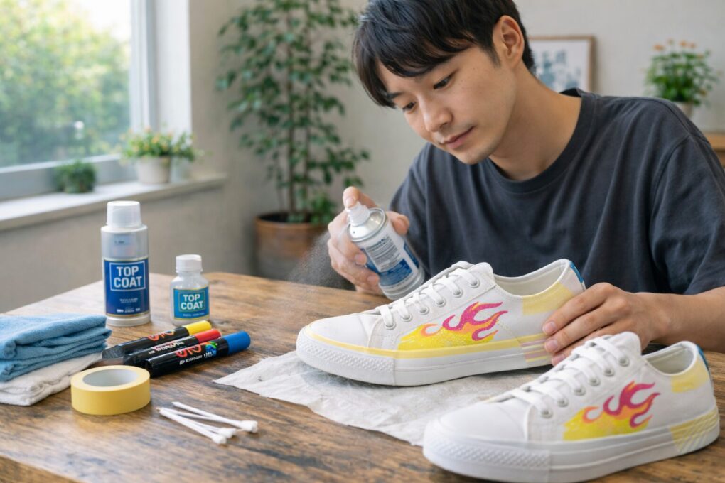 スニーカーのペイントをポスカで長持ちさせる方法