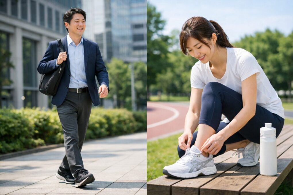 通勤も運動も快適にアシックス スニーカー ワイドおすすめ